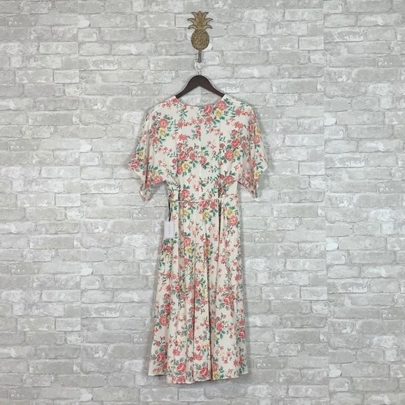 NWT 1. State Bouquet Floral Flutter Wrap Midi Dres - Picture 7 of 8